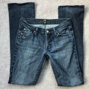 7 For All Mankind Medium Wash Low Rise Flare Jeans